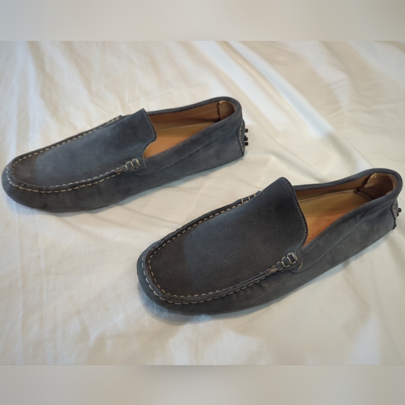 Laurent Effel Grey Suede Size 8 Moccasin - Picture 2 of 6